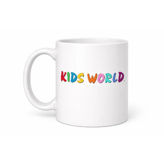 Kids World  Ceramic Mug – White Cartoon Print