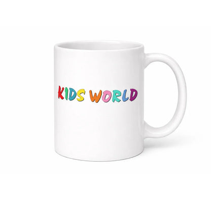 Kids World  Ceramic Mug – White Cartoon Print