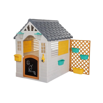 Dolu Garden Playhouse with Fence – WhiteGrey