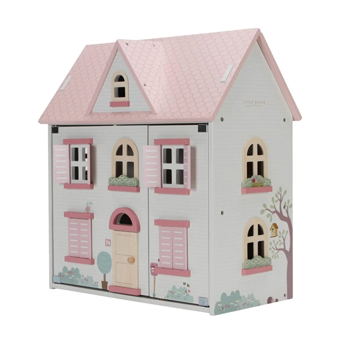 Pink Wooden Doll's House with Furniture & Accessories