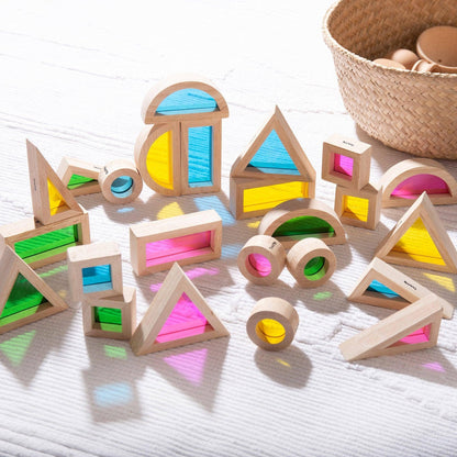 Rainbow Blocks - Wooden Sensory Building Blocks